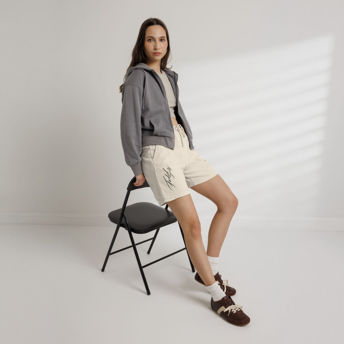 faded society garment dyed fleece shorts
