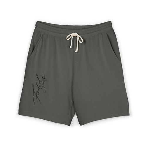faded society garment dyed fleece shorts