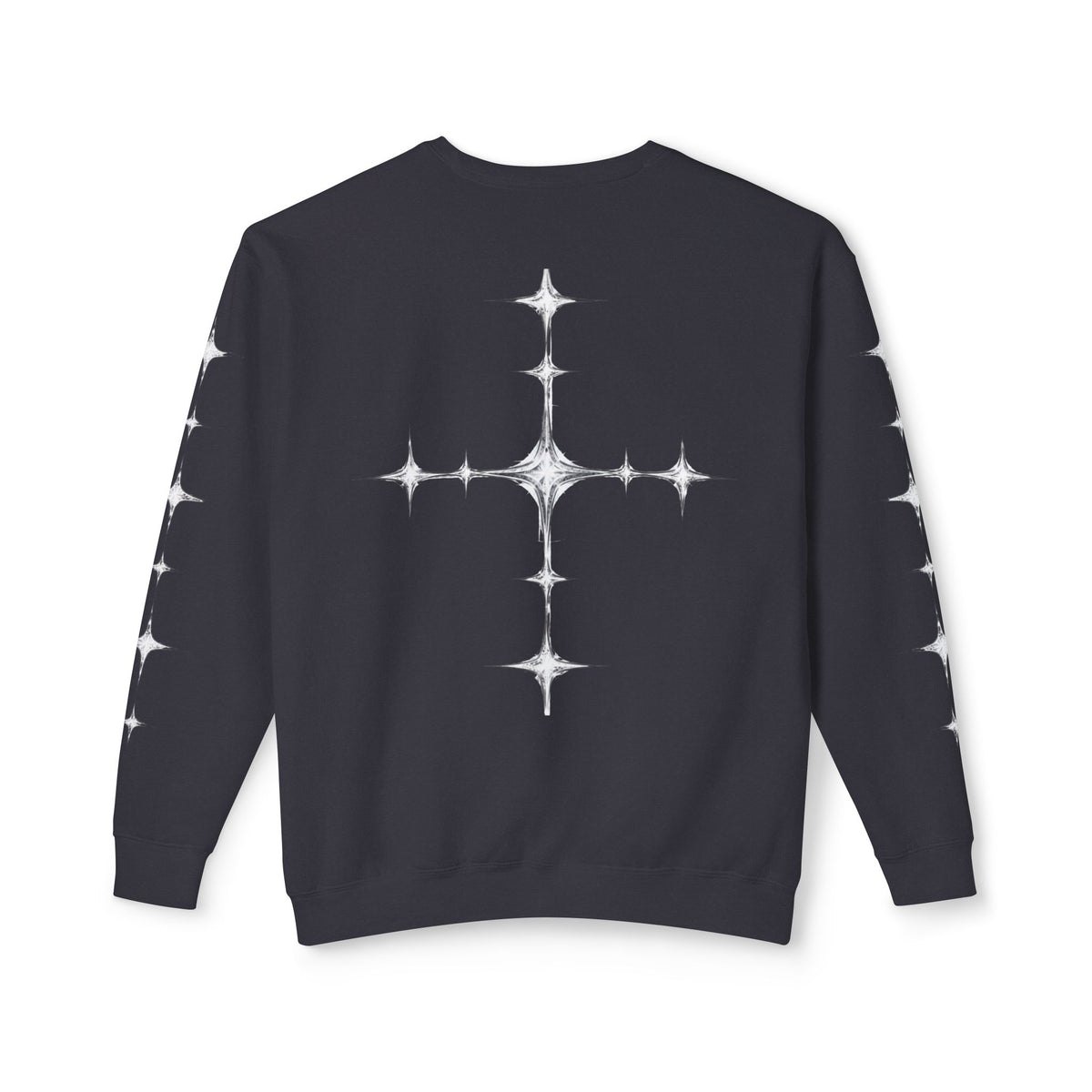 crewneck cross star design sweater