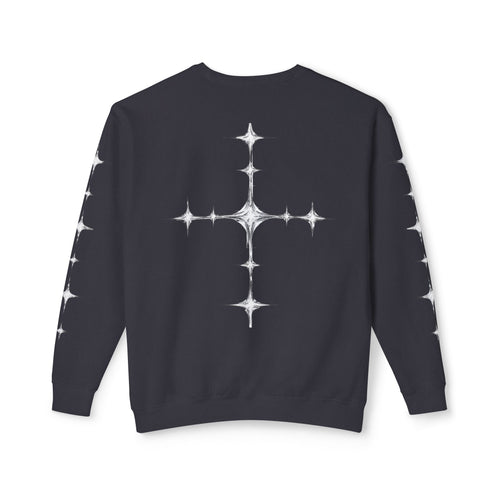 crewneck cross star design sweater