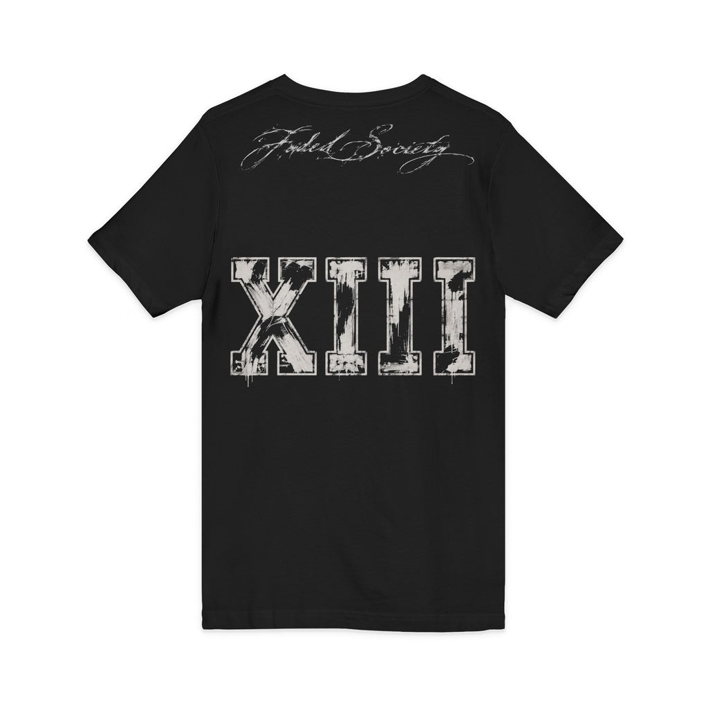 painted roman numbers 13 v neck jersey