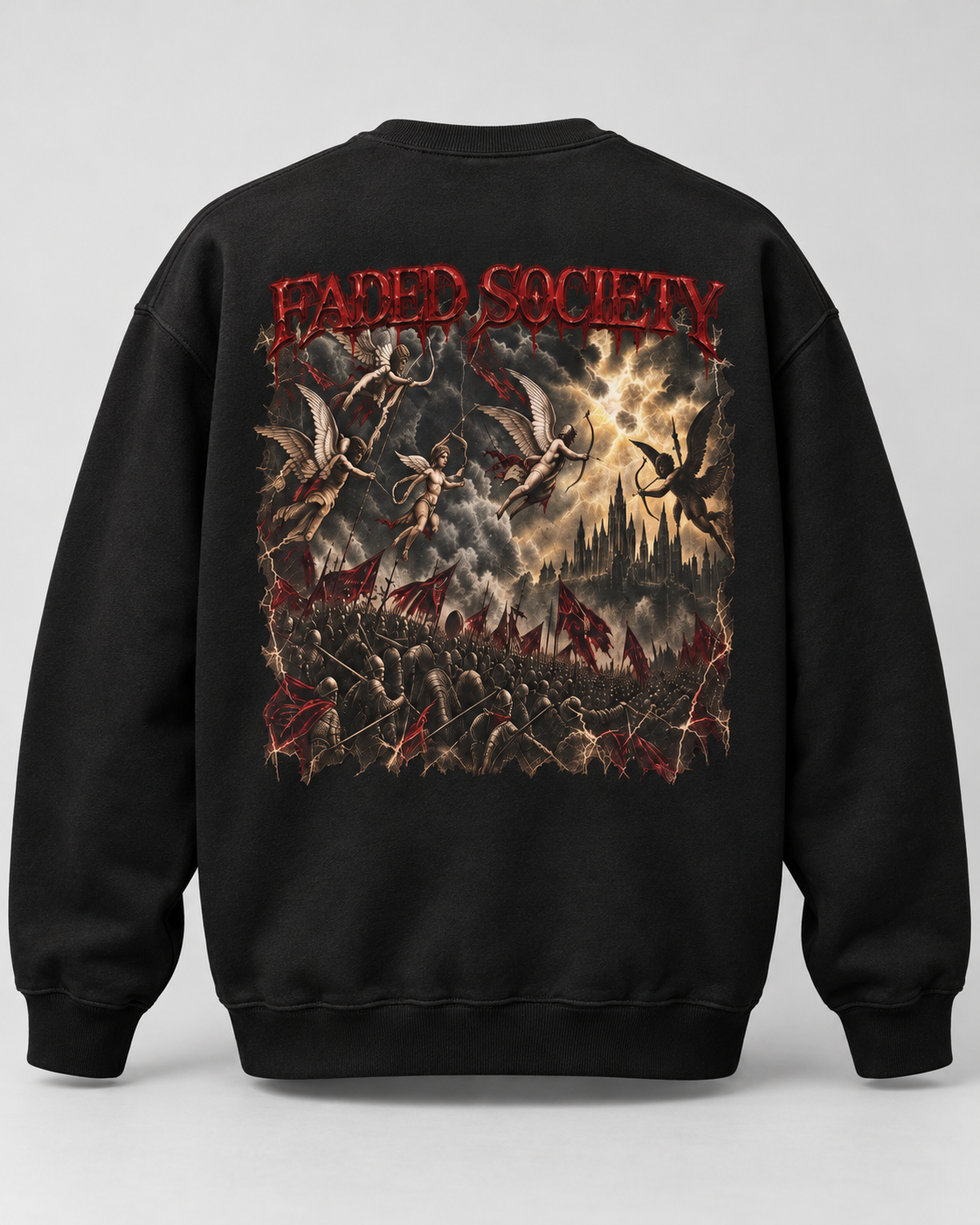 bloody war faded society sweatshirt