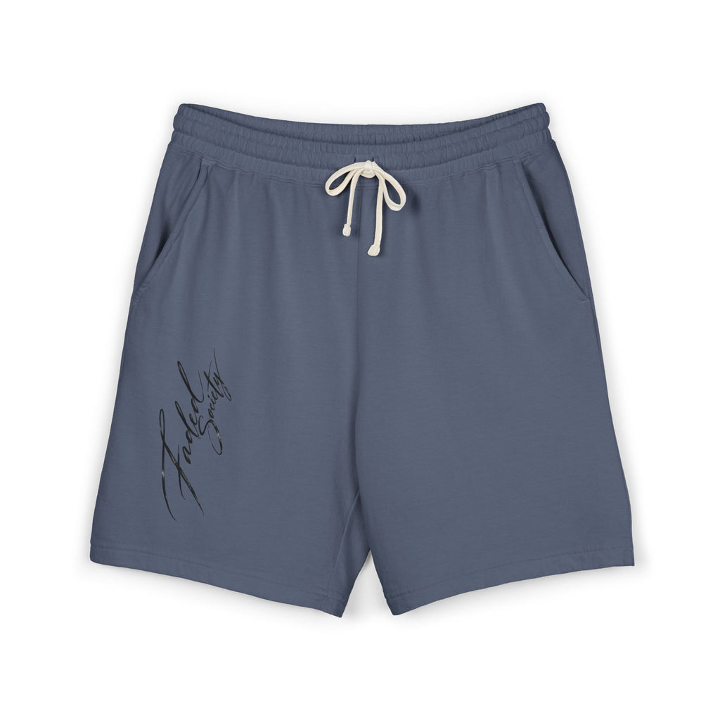 faded society garment dyed fleece shorts