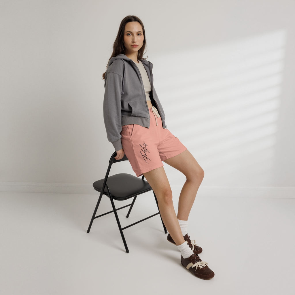 faded society garment dyed fleece shorts