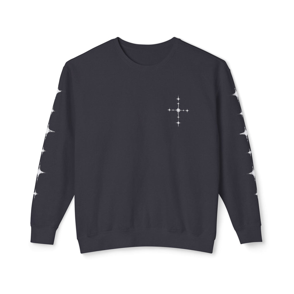 crewneck cross star design sweater