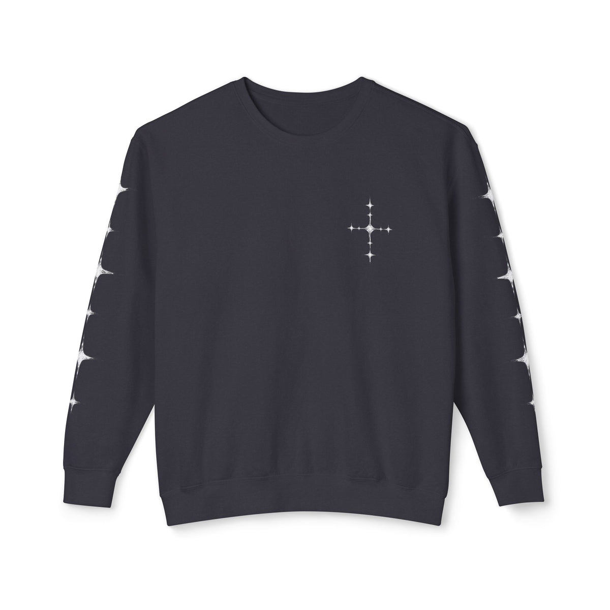 crewneck cross star design sweater
