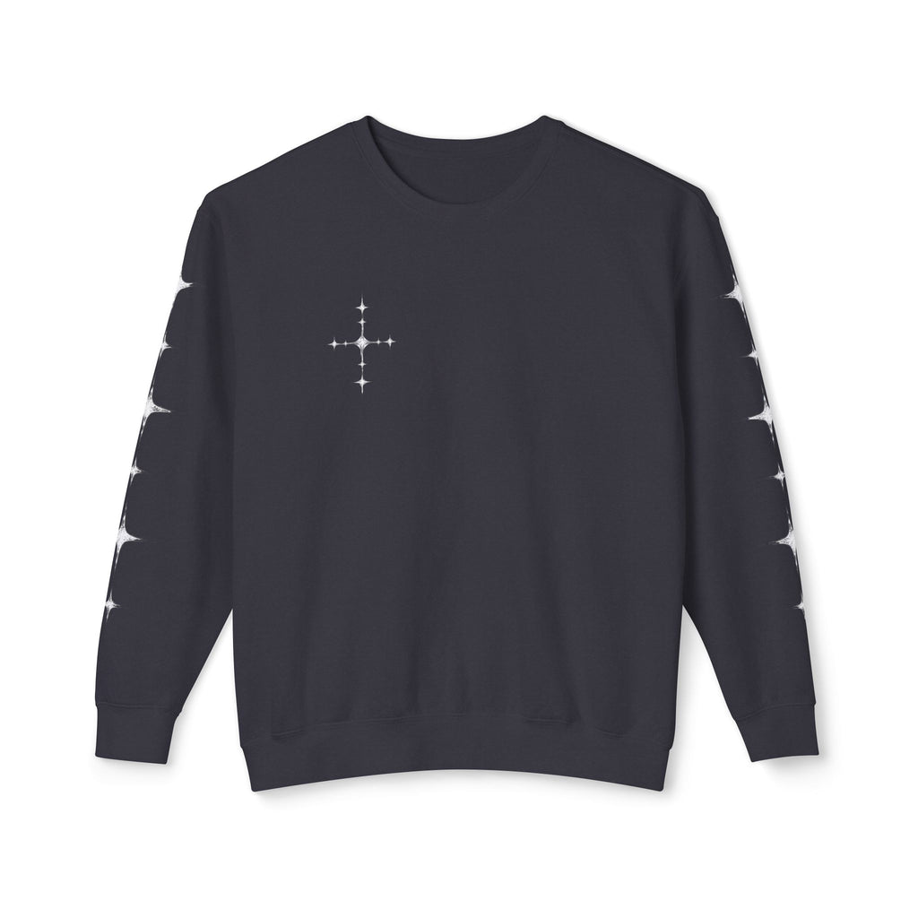crewneck cross star design sweater
