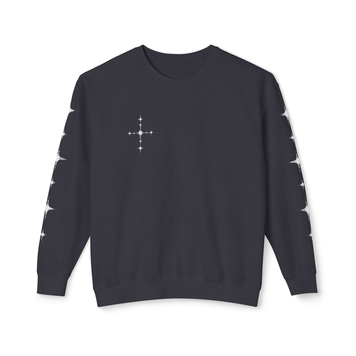 crewneck cross star design sweater