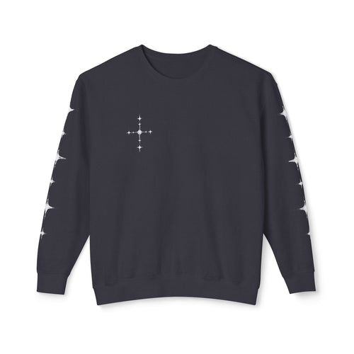 crewneck cross star design sweater