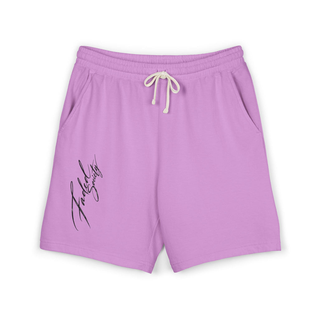 faded society garment dyed fleece shorts