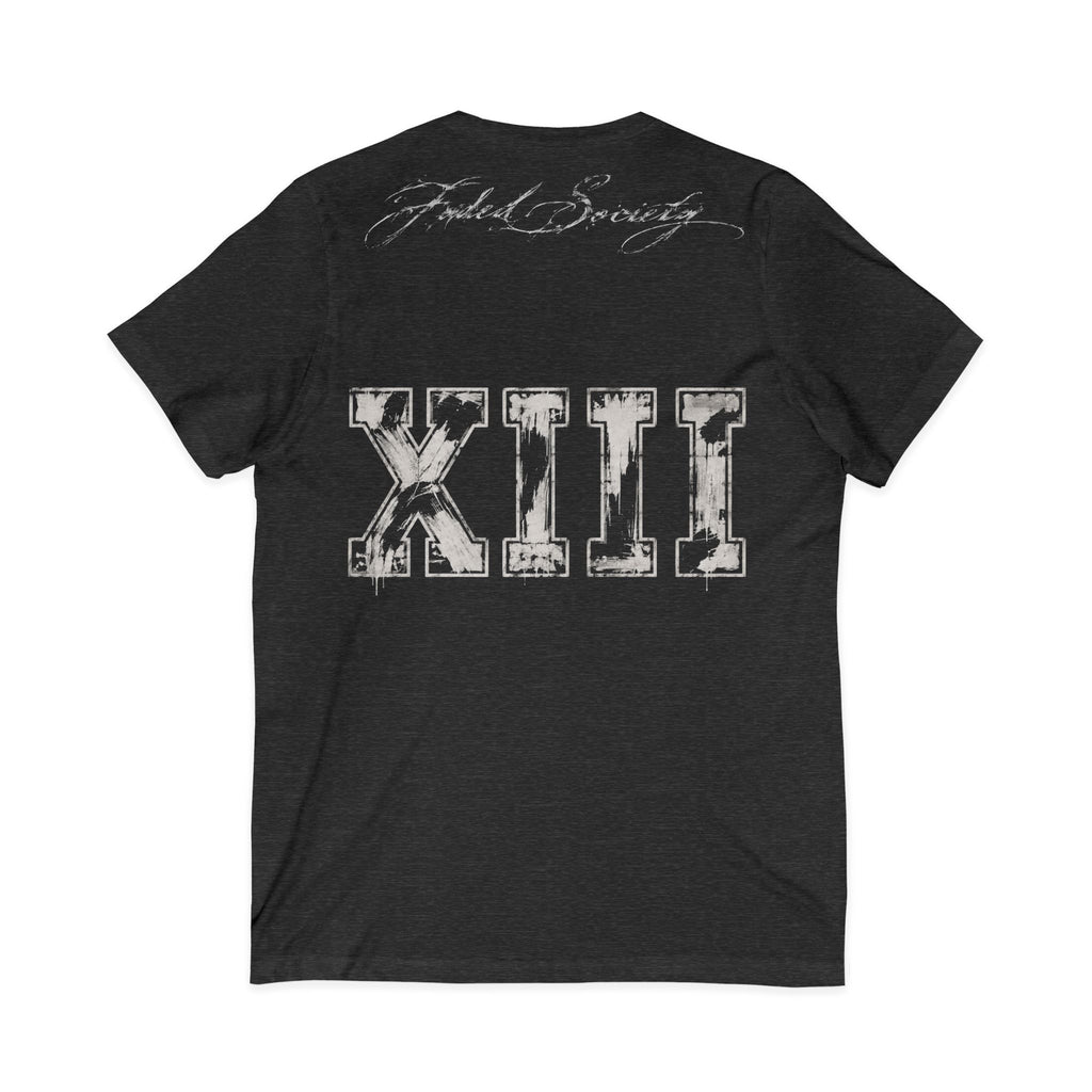 painted roman numbers 13 v neck jersey