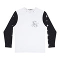 long sleeve contrast tee with classic star pattern