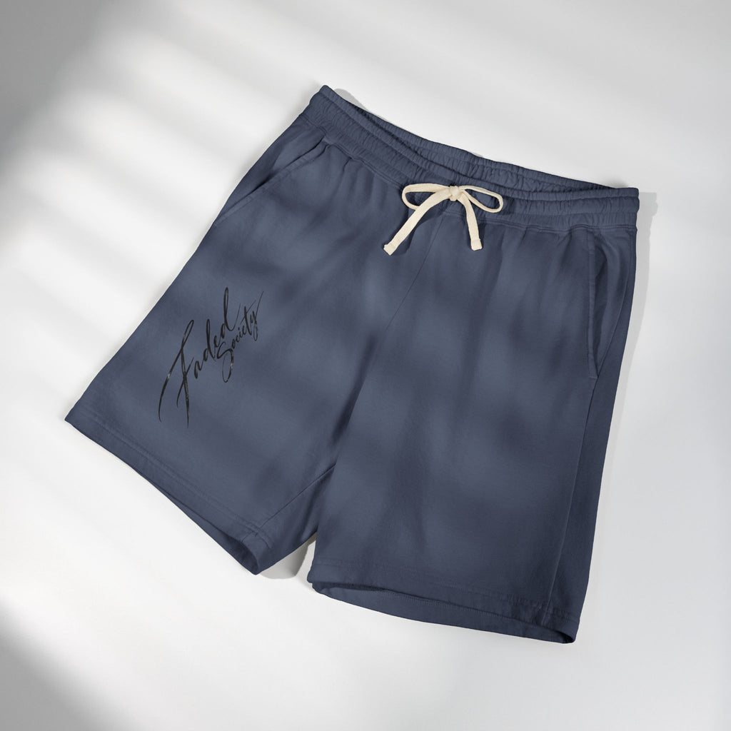 faded society garment dyed fleece shorts