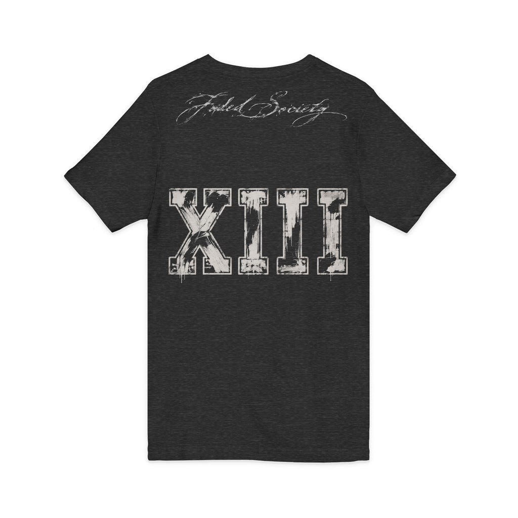 painted roman numbers 13 v neck jersey